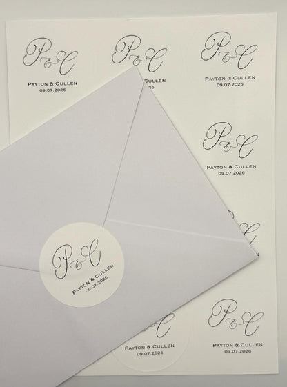 Personalized Wedding Stickers with custom initials