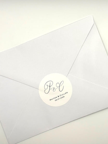 Personalized Wedding Stickers with custom initials