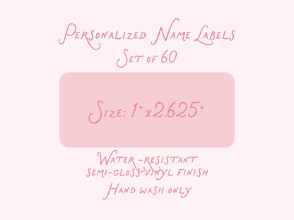 Personalized name label stickers - Light Pink and Blue