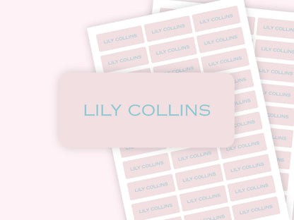 Personalized name label stickers - Light Pink and Blue
