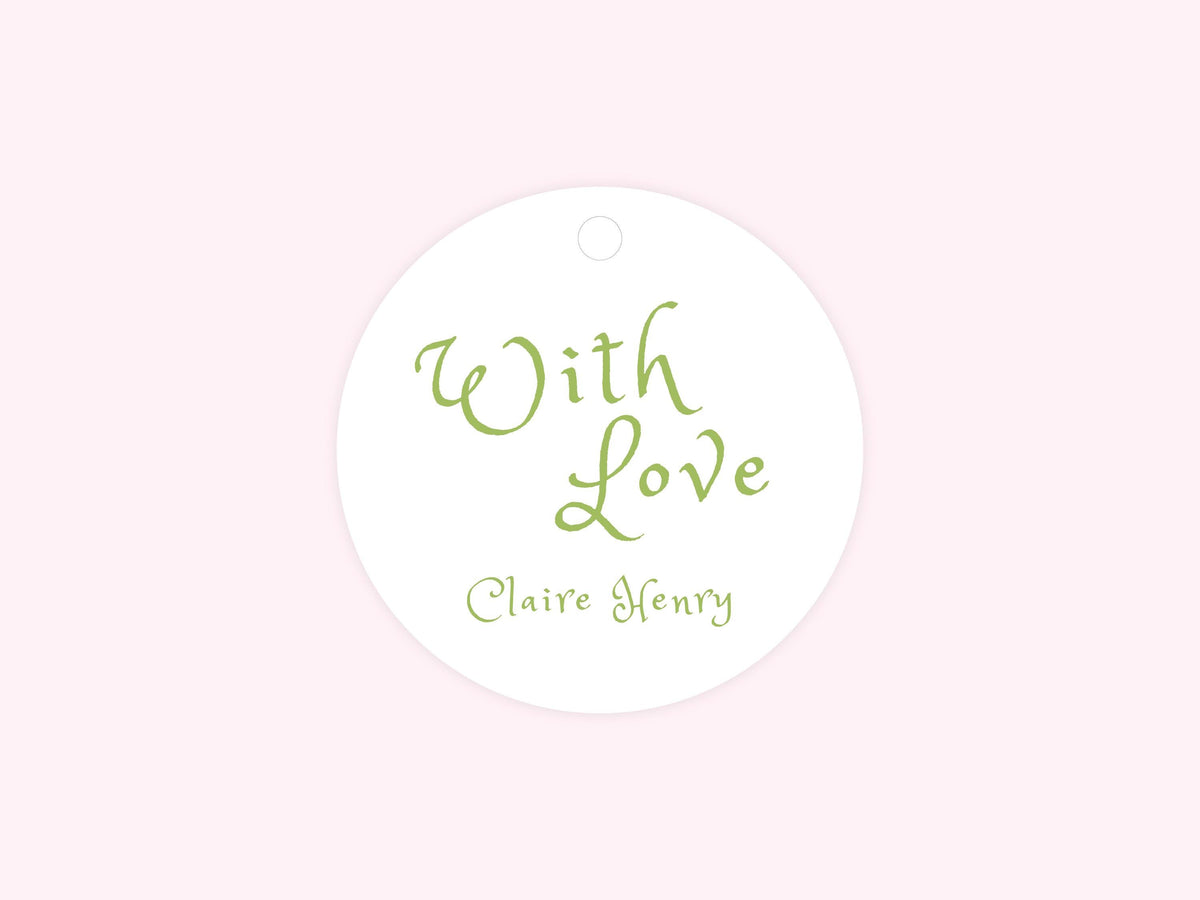 Personalized Round Gift Tags with custom name
