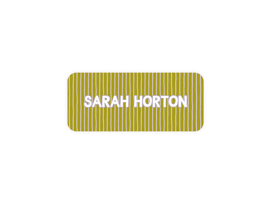 Green & Purple Stripes name labels