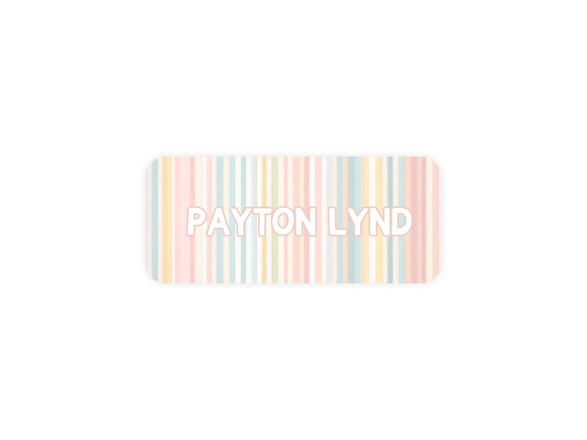 Pastel Stripes name labels