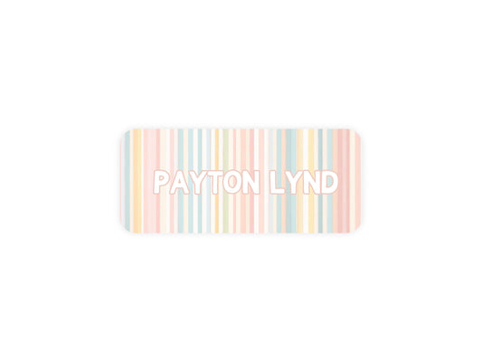 Pastel Stripes name labels