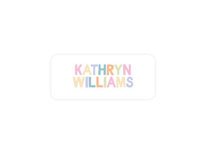 Rainbow Letters name label sheet