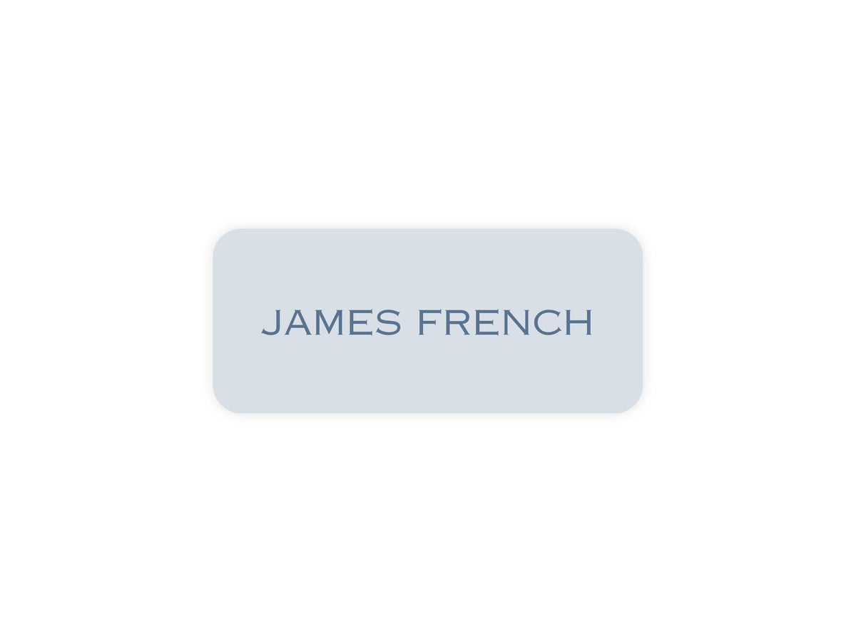 Fog Blue & Navy name labels