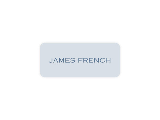 Fog Blue & Navy name labels