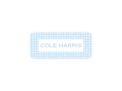Baby Blue Gingham name labels