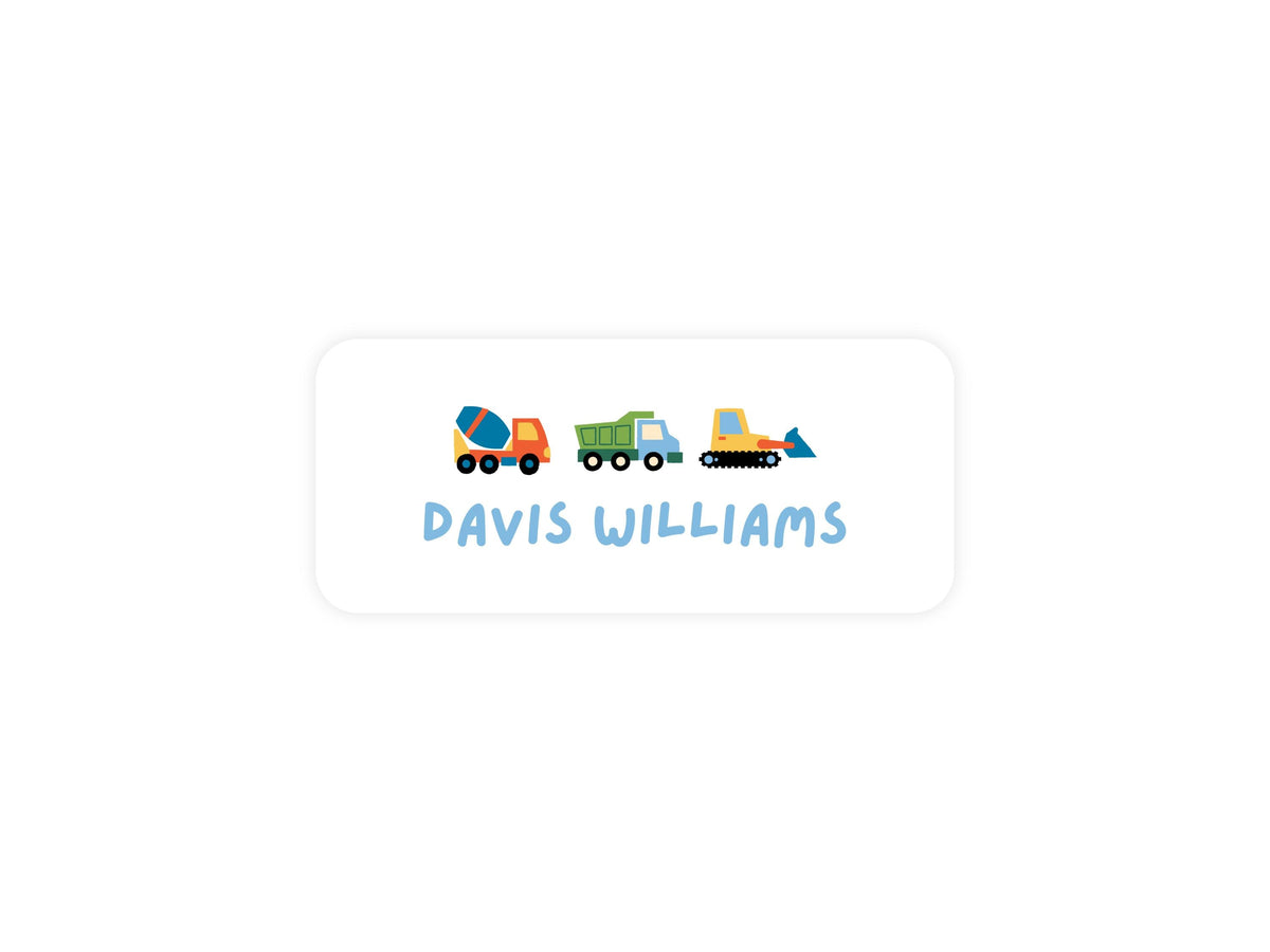 Construction Trucks name labels
