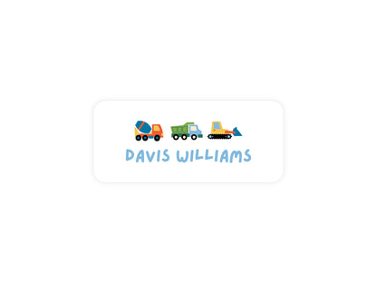 Construction Trucks name labels
