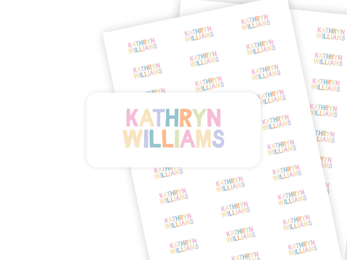 Rainbow Letters name labels