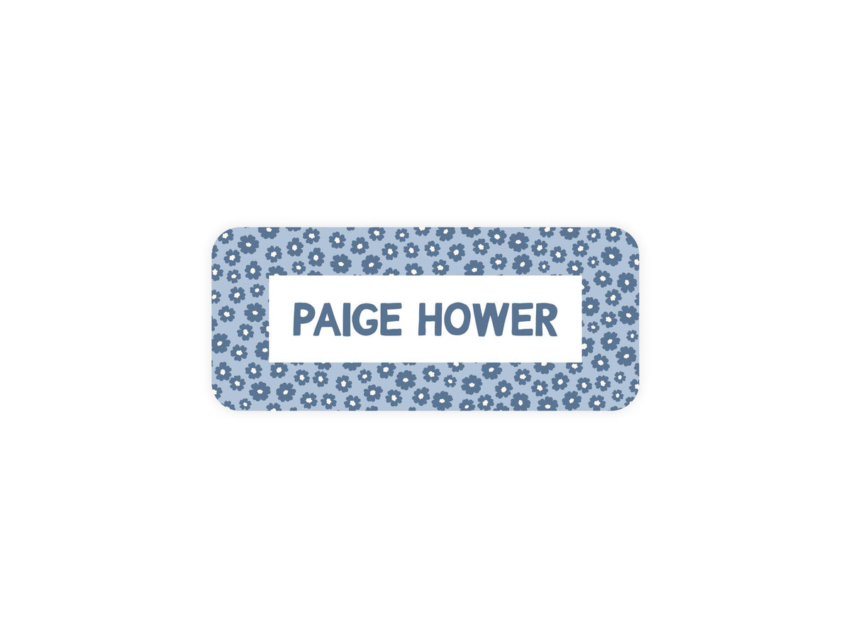 Blue Flowers name labels