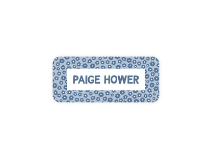 Blue Flowers name labels