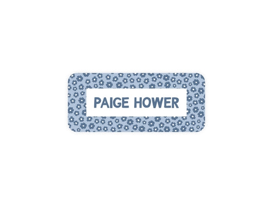 Blue Flowers name labels