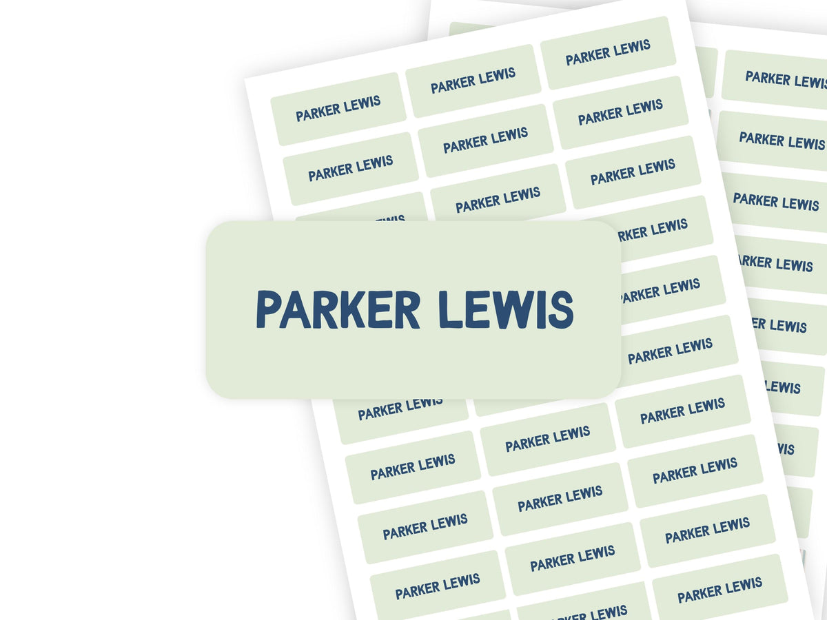 Green & Navy name labels